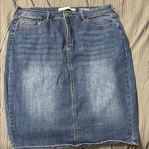 Denim mid length skirt